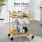 Best Choice Products 2-Tier Rolling Bar Cart Indoor/Outdoor w/ Storage Shelves, Wine Rack, Lockable Wheels